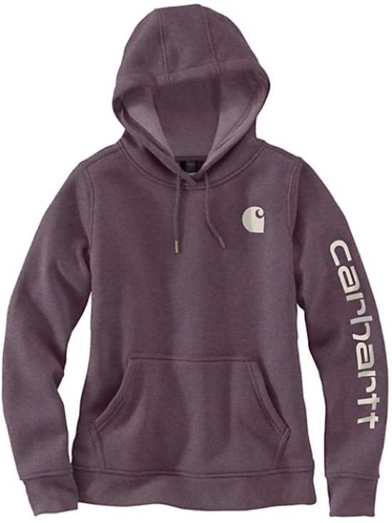 Carhartt Tops - Carhartt women’s Hoodie in Deep Plum with Tan Logo